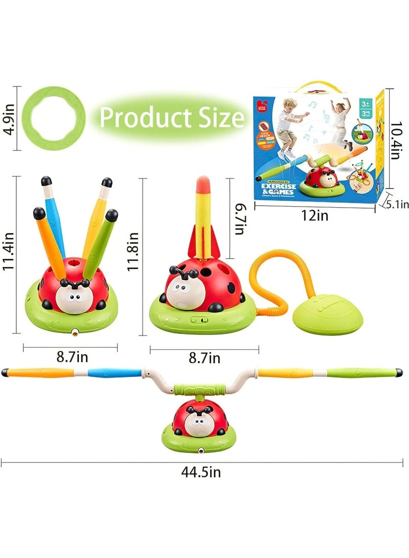 Slant 3-in-1 Sports Entertainment Set for Kids Indoor/Outdoor Sports Toy Automatic Soaring Rocket Ladybug Exercise - Image 2